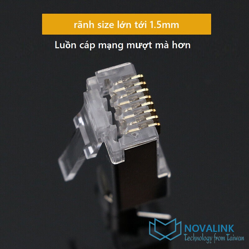 Hạt mạng cat6A, cat7, cat8 FTP Xuyên thấu Novalink CC-01-00195 cao cấp